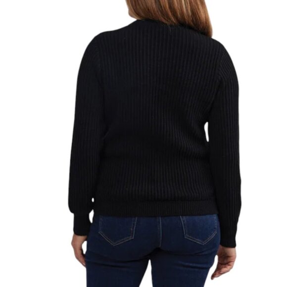 NEW Frank by Frank and Oak Rib Crewneck Sweater | Black - Picture 3 of 6